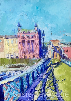 St Andrews Suspension Bridge Glasgow  - Original Painting £155